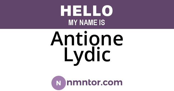 Antione Lydic
