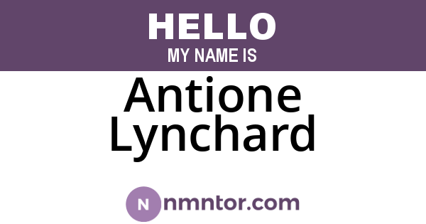 Antione Lynchard