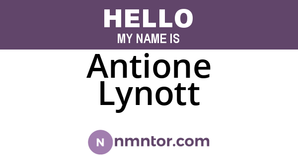 Antione Lynott