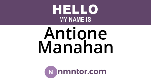 Antione Manahan