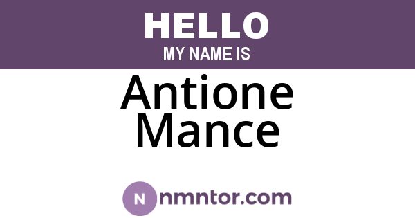 Antione Mance