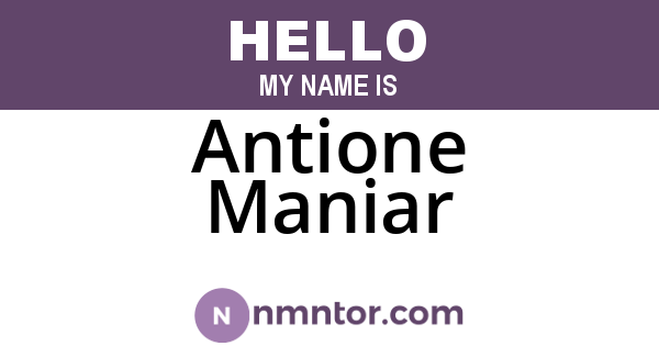 Antione Maniar