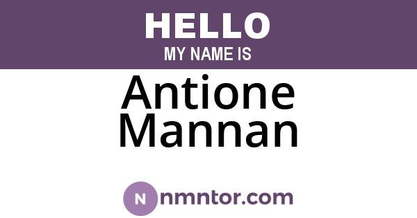 Antione Mannan