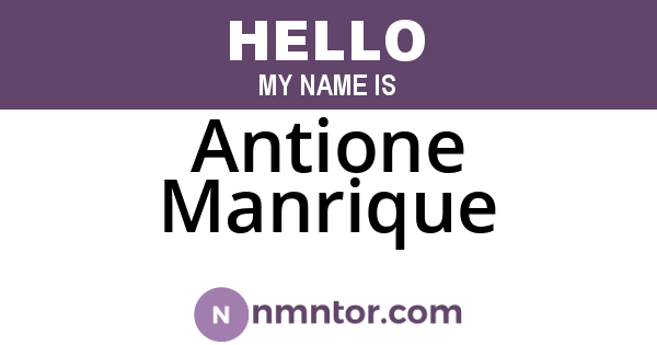 Antione Manrique