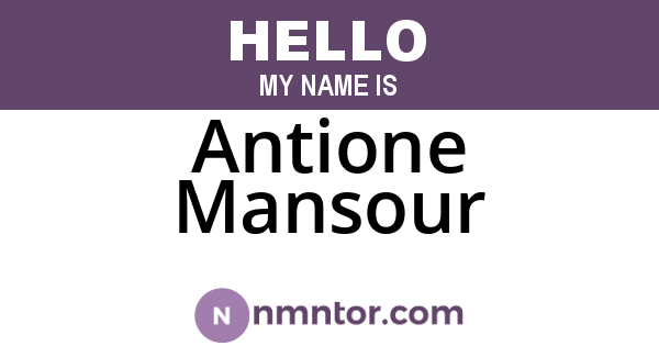 Antione Mansour