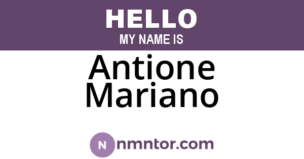 Antione Mariano