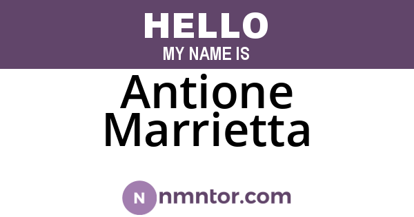 Antione Marrietta