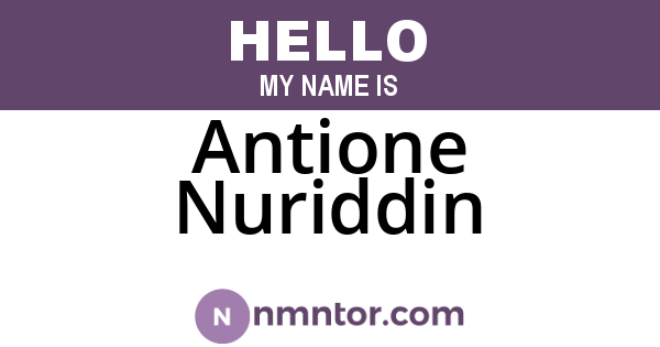 Antione Nuriddin