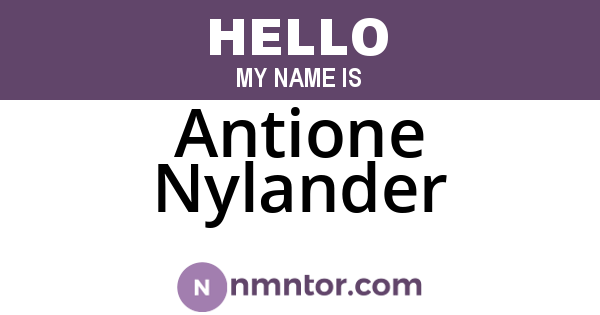 Antione Nylander