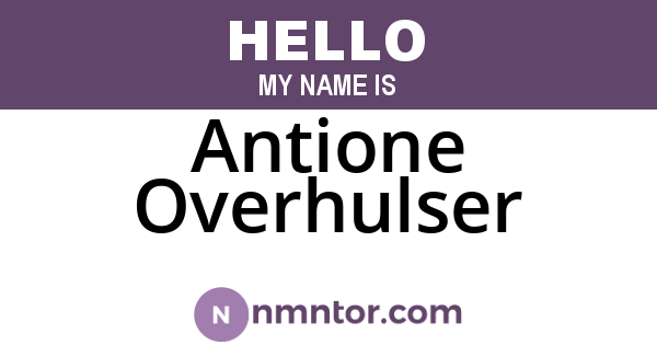 Antione Overhulser