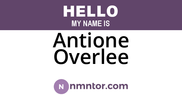 Antione Overlee