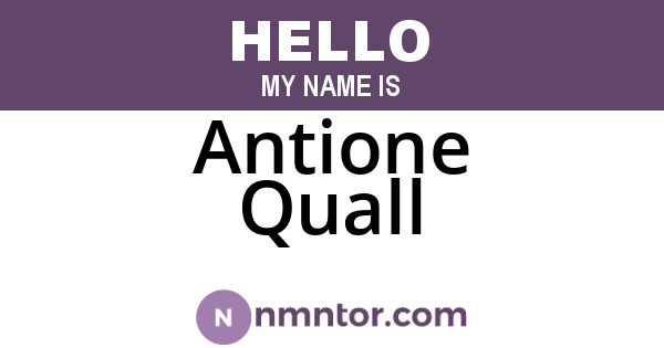 Antione Quall