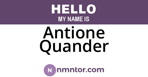Antione Quander