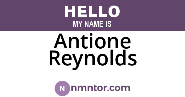 Antione Reynolds