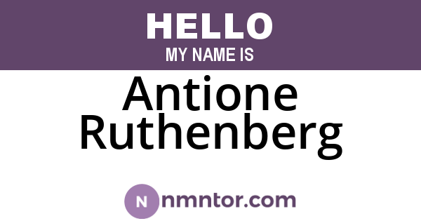 Antione Ruthenberg