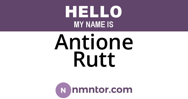 Antione Rutt