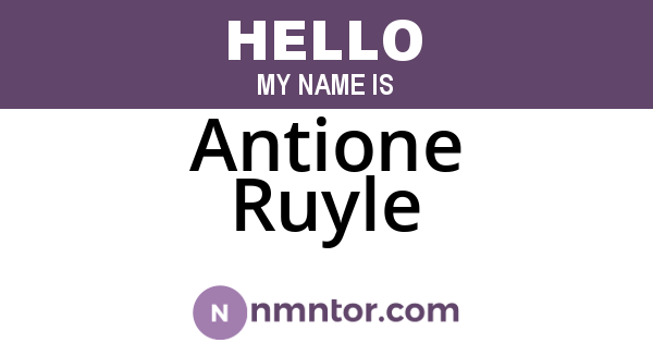 Antione Ruyle