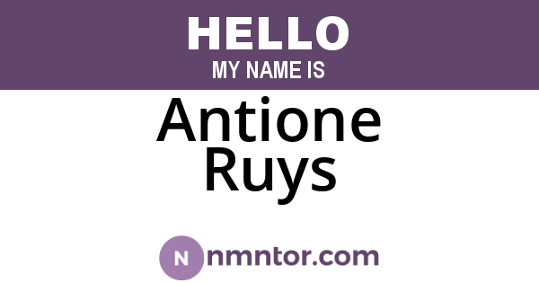 Antione Ruys