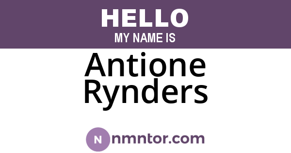 Antione Rynders