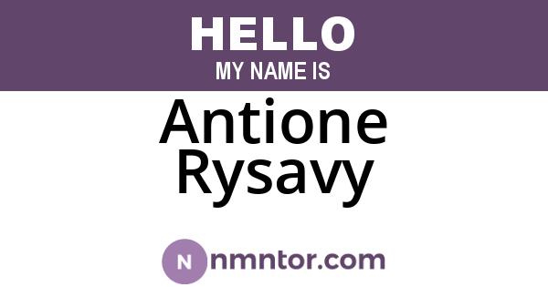 Antione Rysavy