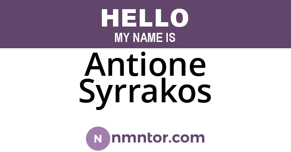 Antione Syrrakos