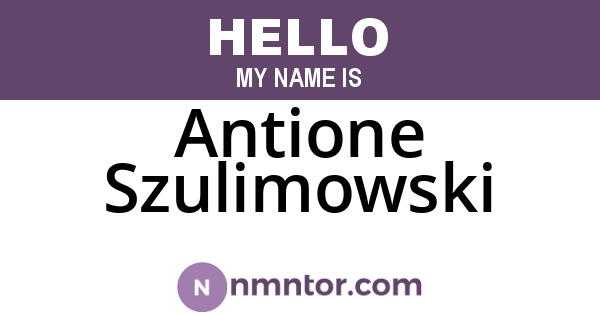 Antione Szulimowski