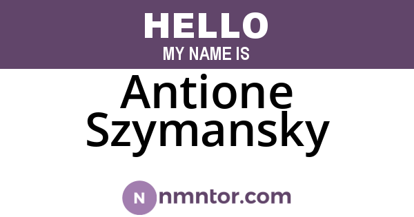 Antione Szymansky