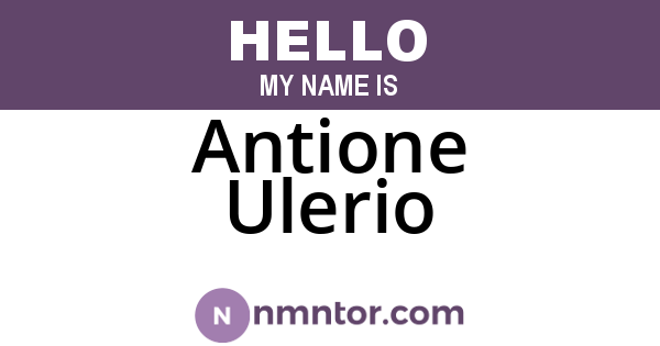 Antione Ulerio