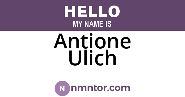 Antione Ulich