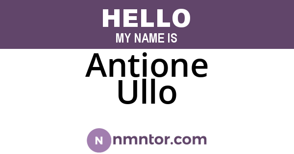 Antione Ullo