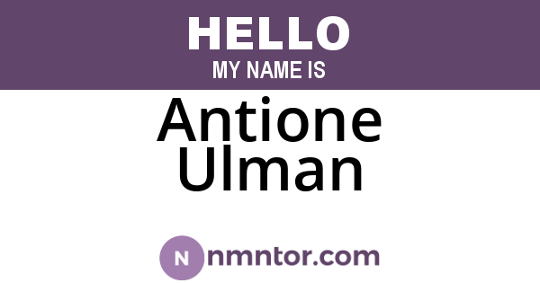 Antione Ulman