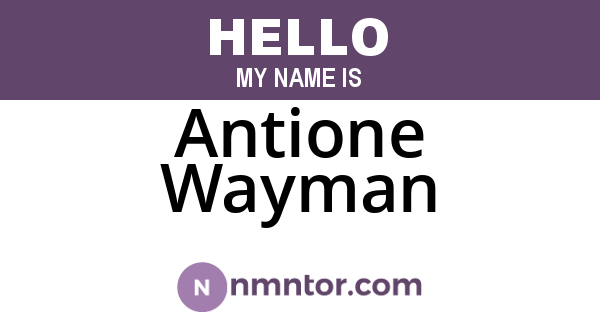 Antione Wayman