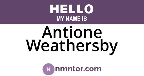 Antione Weathersby