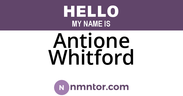 Antione Whitford