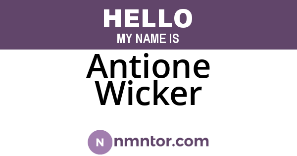 Antione Wicker