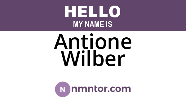 Antione Wilber