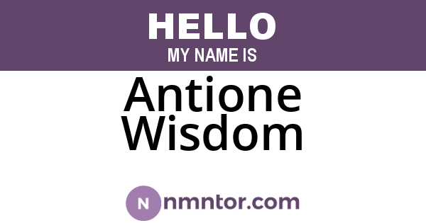 Antione Wisdom