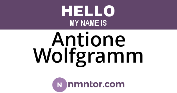 Antione Wolfgramm
