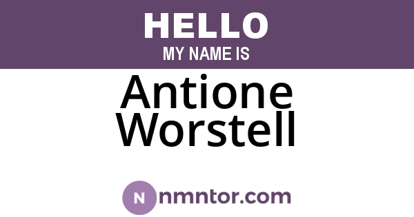 Antione Worstell