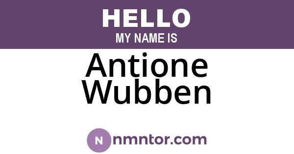 Antione Wubben