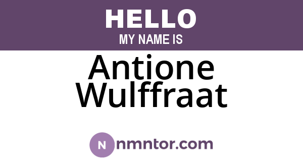 Antione Wulffraat