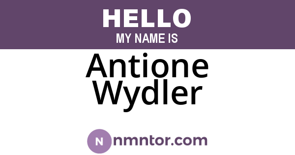 Antione Wydler
