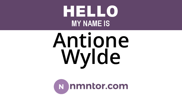 Antione Wylde
