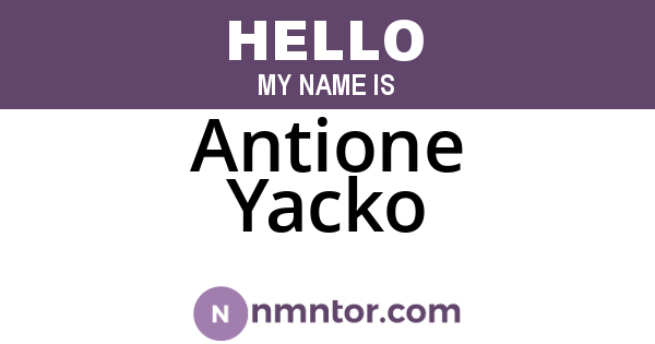 Antione Yacko