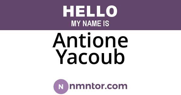 Antione Yacoub