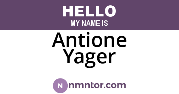 Antione Yager
