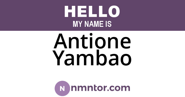 Antione Yambao