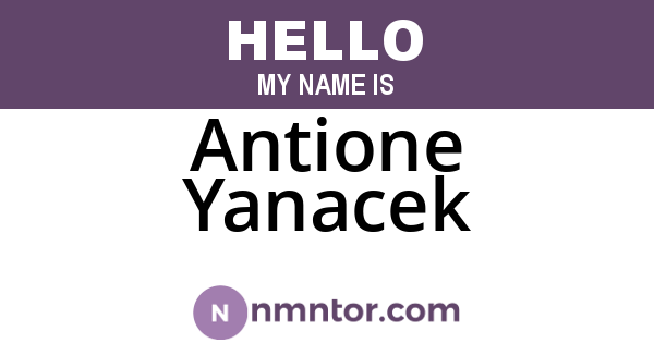 Antione Yanacek
