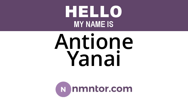 Antione Yanai