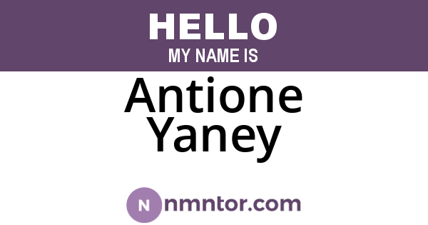 Antione Yaney